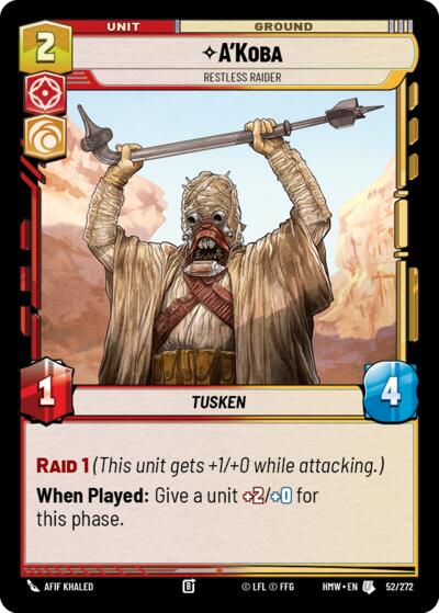 A'Koba - Restless Raider - 52/272 - Uncommon - Homeworlds