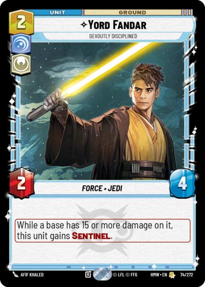 Yord Fandar - Devoutly Disciplined - 74/272 - Rare - Homeworlds