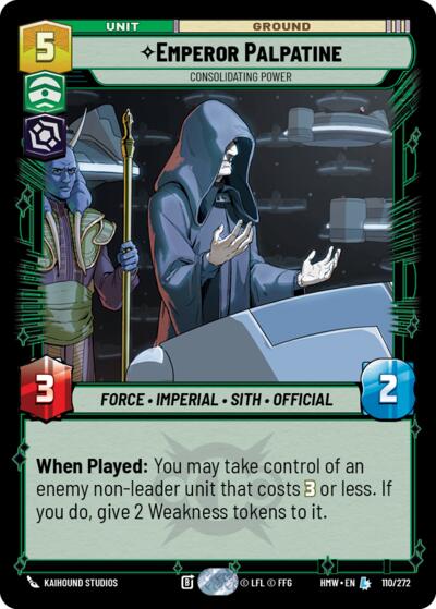 Emperor Palpatine - Consolidating Power - 110/272 - Legendary - Homeworlds