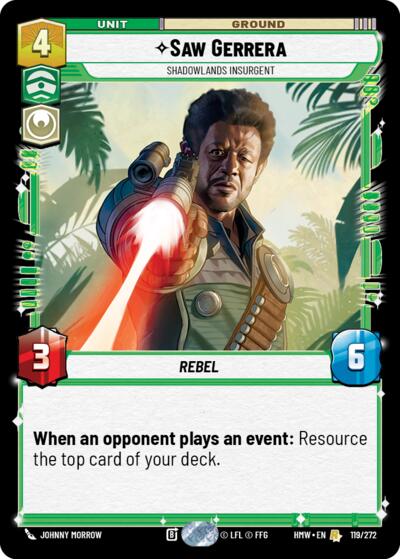 Saw Gerrera - Shadowlands Insurgent - 119/272 - Rare - Homeworlds