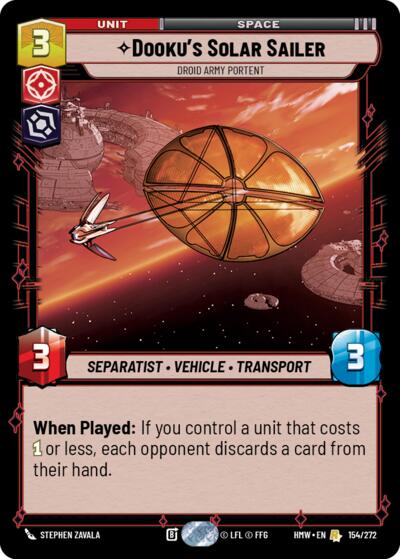 Dooku's Solar Sailer - Droid Army Portent - 154/272 - Rare - Homeworlds