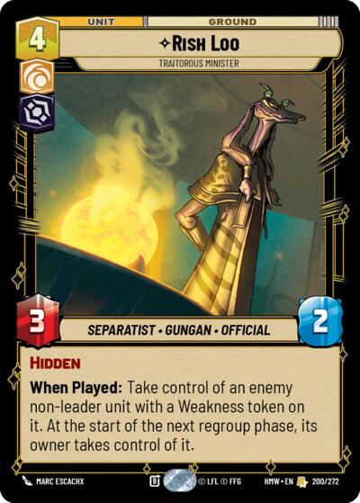 Rish Loo - Traitorous Minister - 200/272 - Rare - Homeworlds