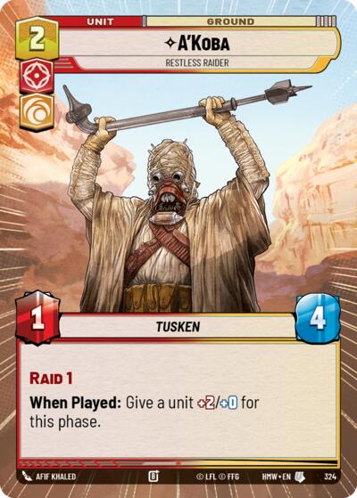 A'Koba - Restless Raider - 324 - Uncommon (Hyperspace) - Homeworlds