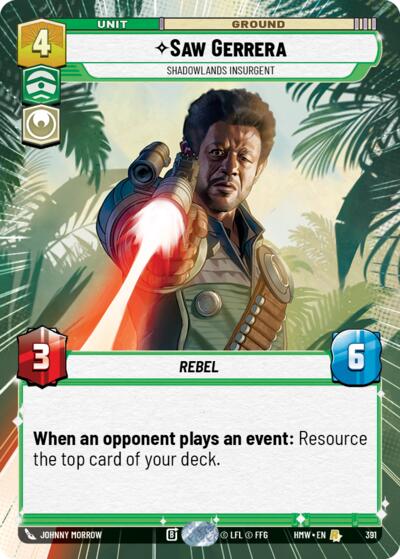 Saw Gerrera - Shadowlands Insurgent - 391 - Rare (Hyperspace) - Homeworlds
