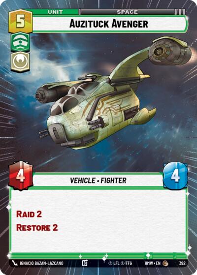 Auzituck Avenger - 392 - Common (Hyperspace) - Homeworlds