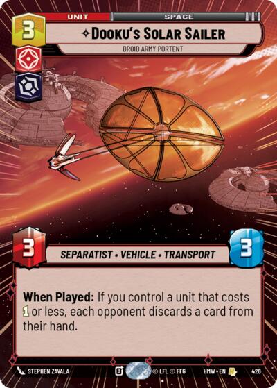 Dooku's Solar Sailer - Droid Army Portent - 426 - Rare (Hyperspace) - Homeworlds