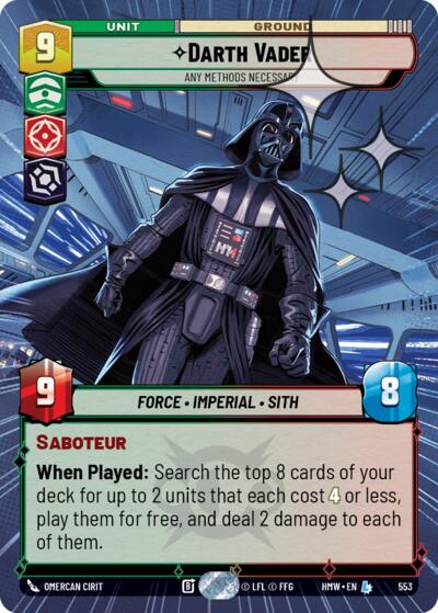 Darth Vader - Any Methods Necessary - 553 - Legendary (Hyperspace Foil) - Homeworlds