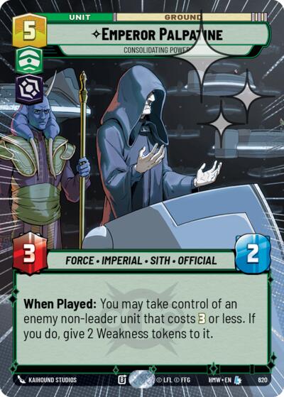 Emperor Palpatine - Consolidating Power - 620 - Legendary (Hyperspace Foil) - Homeworlds