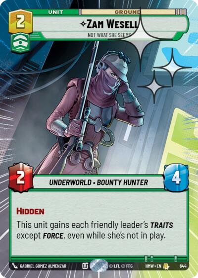 Zam Wesell - Not What She Seems - 644 - Rare (Hyperspace Foil) - Homeworlds
