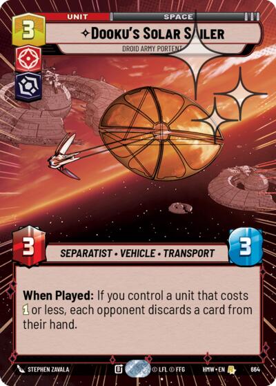 Dooku's Solar Sailer - Droid Army Portent - 664 - Rare (Hyperspace Foil) - Homeworlds