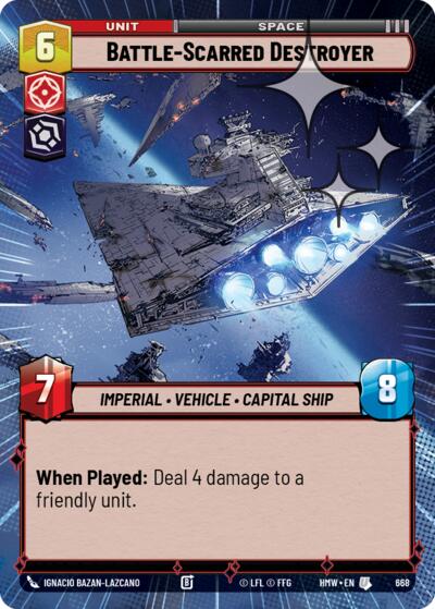 Battle-Scarred Destroyer - 668 - Uncommon (Hyperspace Foil) - Homeworlds