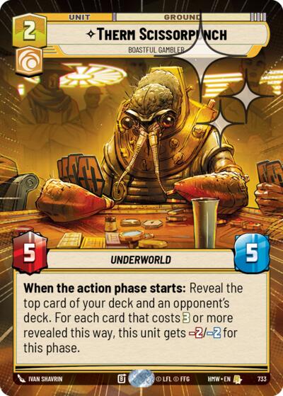 Therm Scissorpunch - Boastful Gambler - 733 - Rare (Hyperspace Foil) - Homeworlds