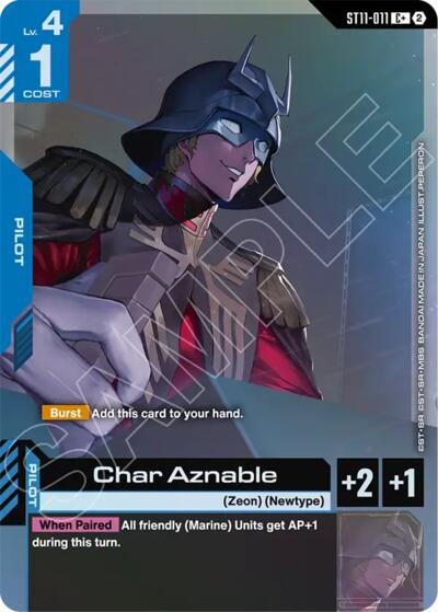 Char Aznable (C+) - ST11-011 - Full Art Common - Starter Deck 11: Aquatic Assault
