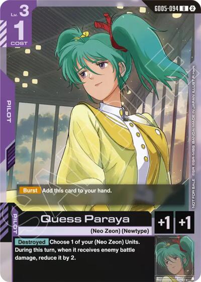 Quess Paraya (Store Tournament Participation Pack 06) - GD05-094 - UNCOMMON - Gundam Promotional Cards