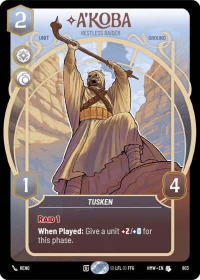 A'Koba - Restless Raider - 803 - Uncommon (Prestige) - Homeworlds
