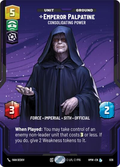 Emperor Palpatine - Consolidating Power - 836 - Legendary (Prestige) - Homeworlds