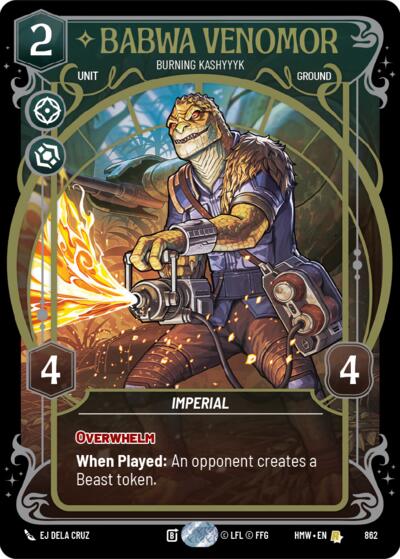 Babwa Venomor - Burning Kashyyyk - 862 - Rare (Prestige Foil) - Homeworlds