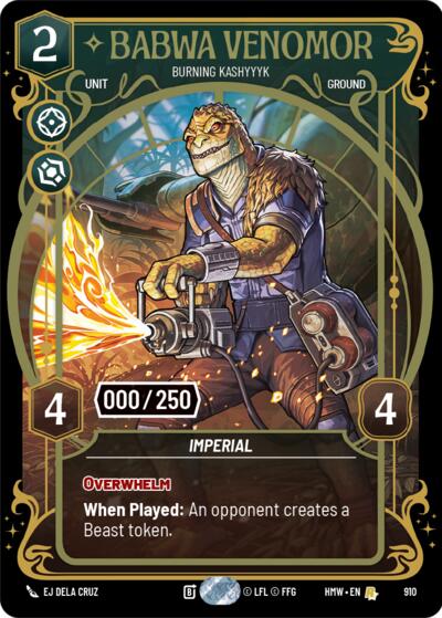 Babwa Venomor - Burning Kashyyyk (Serialized) - 910 - Rare - Homeworlds