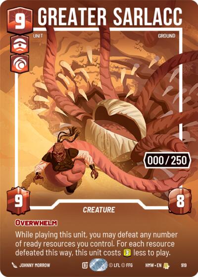 Greater Sarlacc (Serialized) - 919 - Rare - Homeworlds