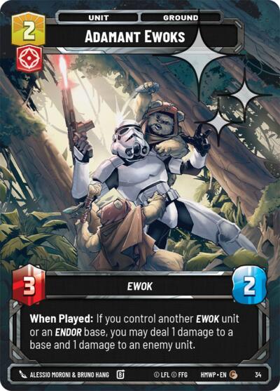 Adamant Ewoks - 34 - Common (Foil) - Homeworlds: Weekly Play Promos