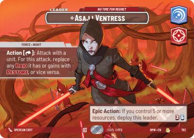 Asajj Ventress - No Time For Regret - 783 - Rare (Showcase) - Homeworlds