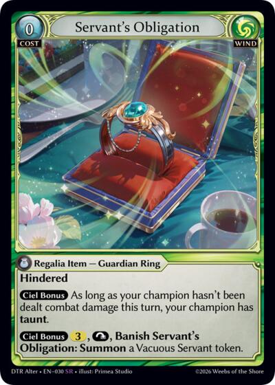 Servant's Obligation - 030 - Super Rare - Distorted Reflections Alter Edition