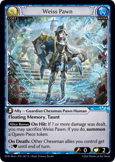 Weiss Pawn - 281 - Rare - Distorted Reflections Alter Edition