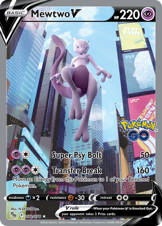 Mewtwo V - 72/78 - Pokémon GO