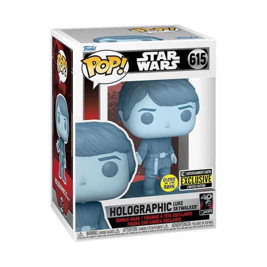 Star Wars: Return of the Jedi 40th Hologram Luke Glow-in-the-Dark Pop! Vinyl Figure - Entertainment Earth Exclusive