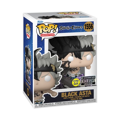 Black Clover Black Asta Glow-in-the-Dark Funko Pop! Vinyl Figure #1556 - Entertainment Earth Exclusive