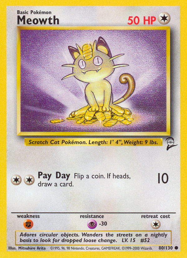 Meowth - 080/130 - Base Set 2