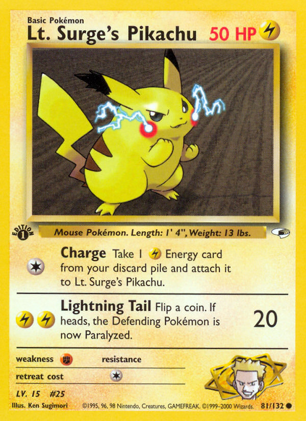 Lt. Surge's Pikachu - 081/132 - Gym Heroes