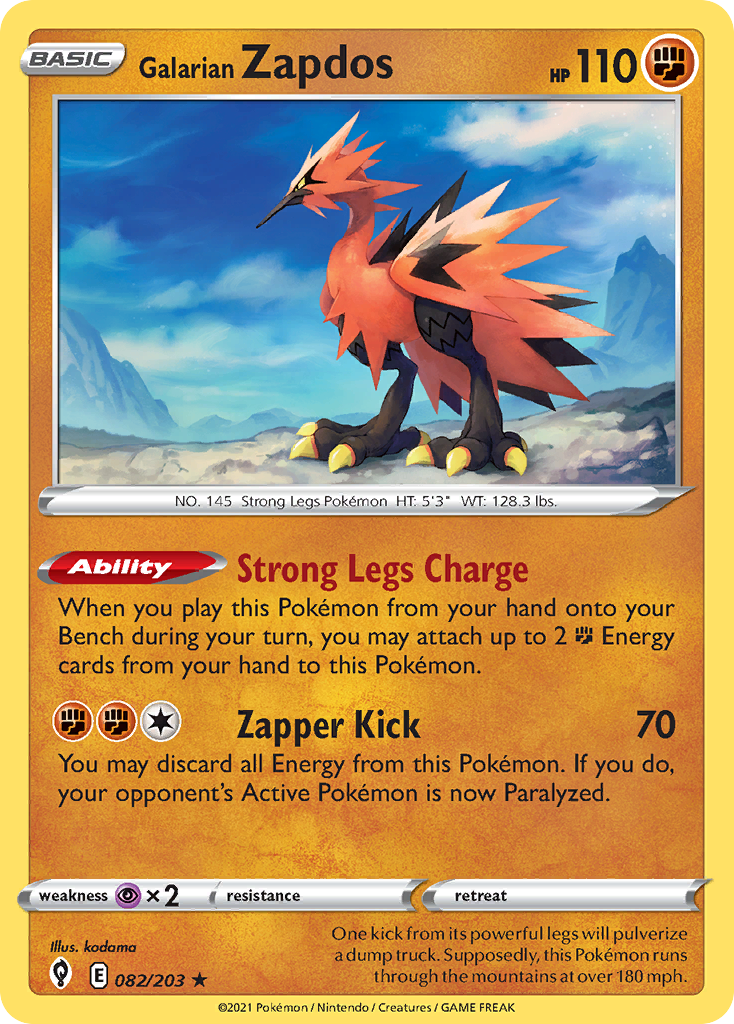 Galarian Zapdos - 082/203 - Evolving Skies