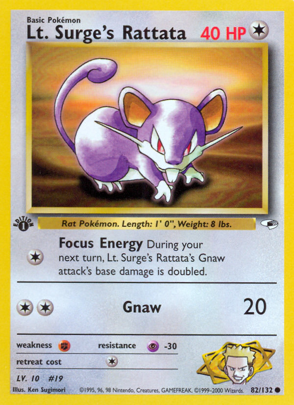 Lt. Surge's Rattata - 082/132 - Gym Heroes