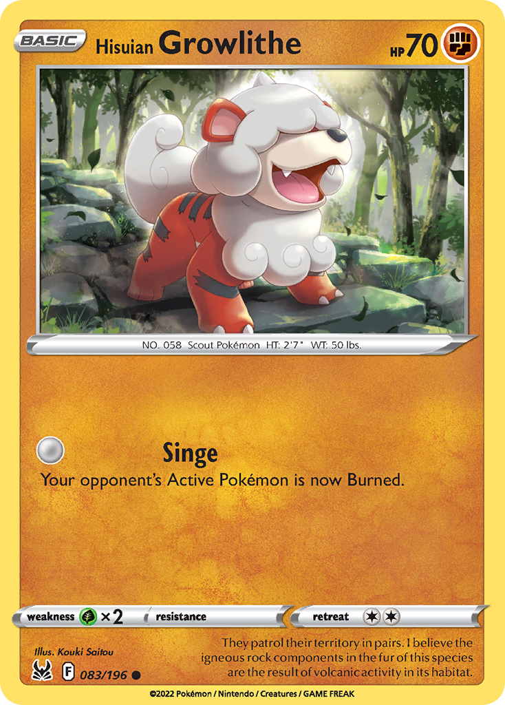 Hisuian Growlithe - 083/196 - Lost Origin