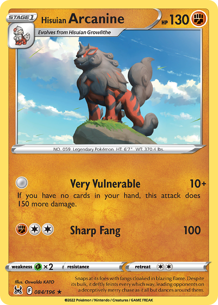 Hisuian Arcanine - 084/196 - Lost Origin