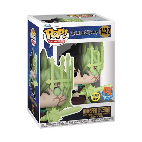 Black Clover Yuno Spirit of Zephyr Glow-in-the-Dark Funko Pop! Vinyl Figure #1422 - Previews Exclusive