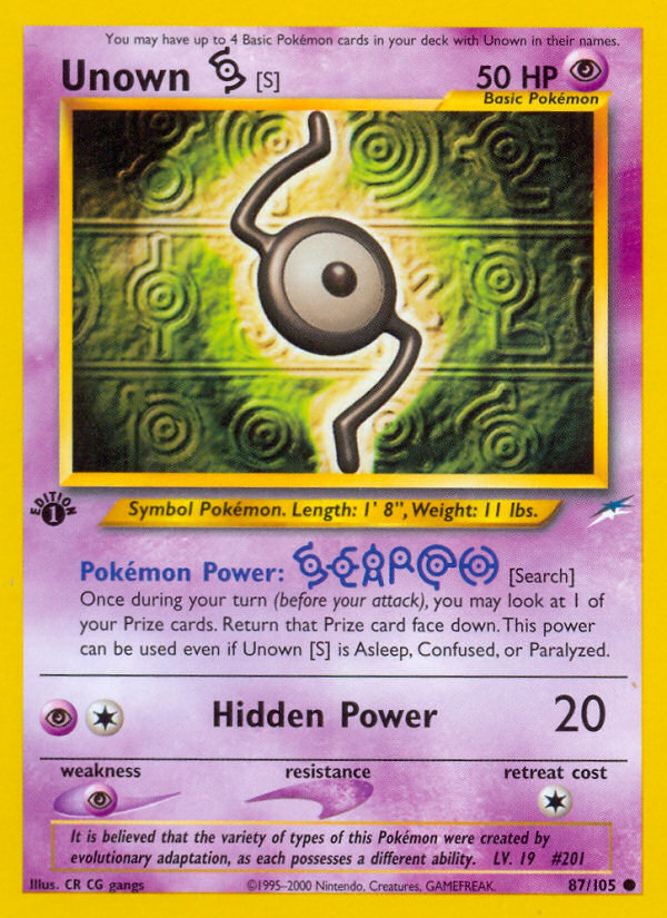 Unown [S] - 087/105 - Neo Destiny