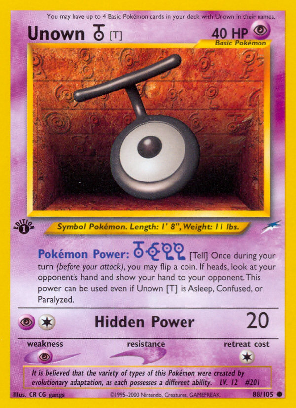 Unown [T] - 088/105 - Neo Destiny