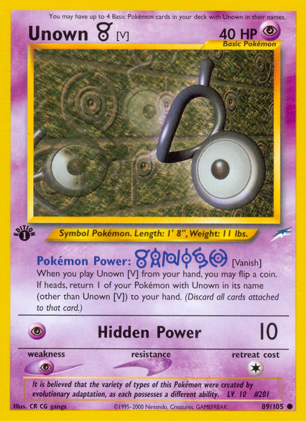 Unown [V] - 089/105 - Neo Destiny