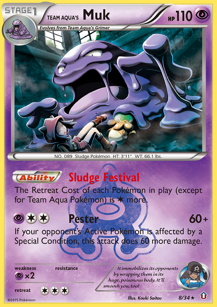 Team Aqua's Muk - 08/34 - Double Crisis