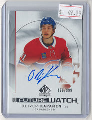 2024-25 SP Authentic Future Watch Auto Oliver Kapanen 186/999