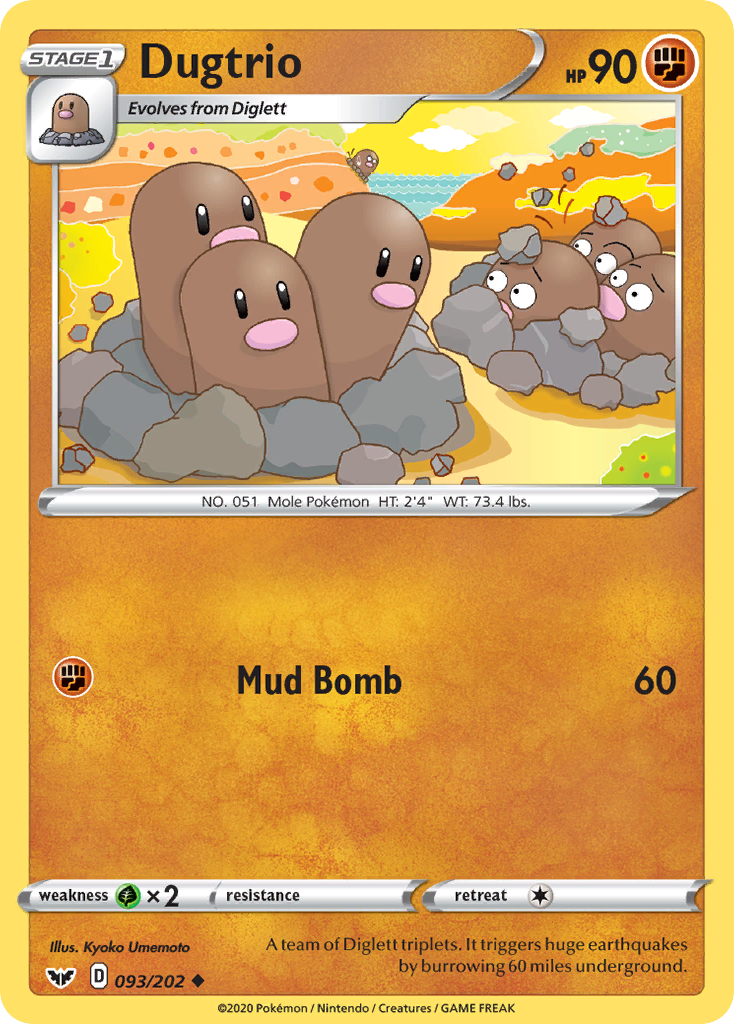 Dugtrio - 093/202 - Sword & Shield