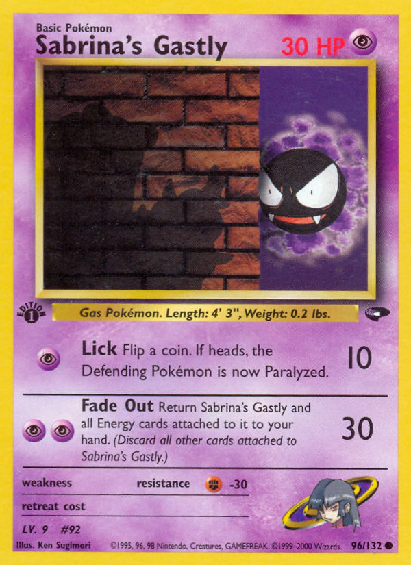 Sabrina's Gastly - 096/132 - Gym Challenge