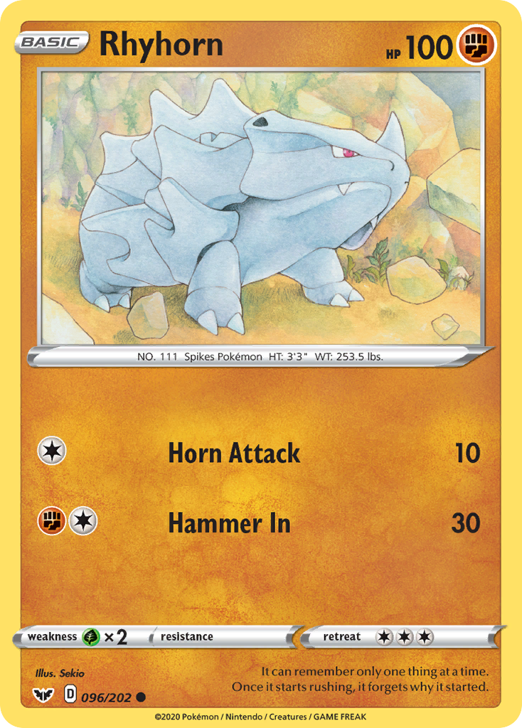 Rhyhorn - 096/202 - Sword & Shield