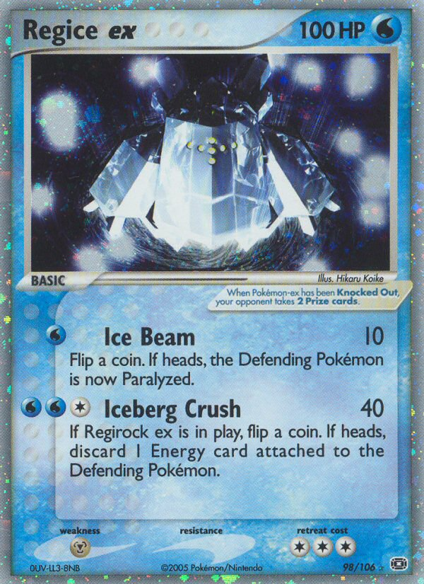 Regice ex - 098/106 - Emerald