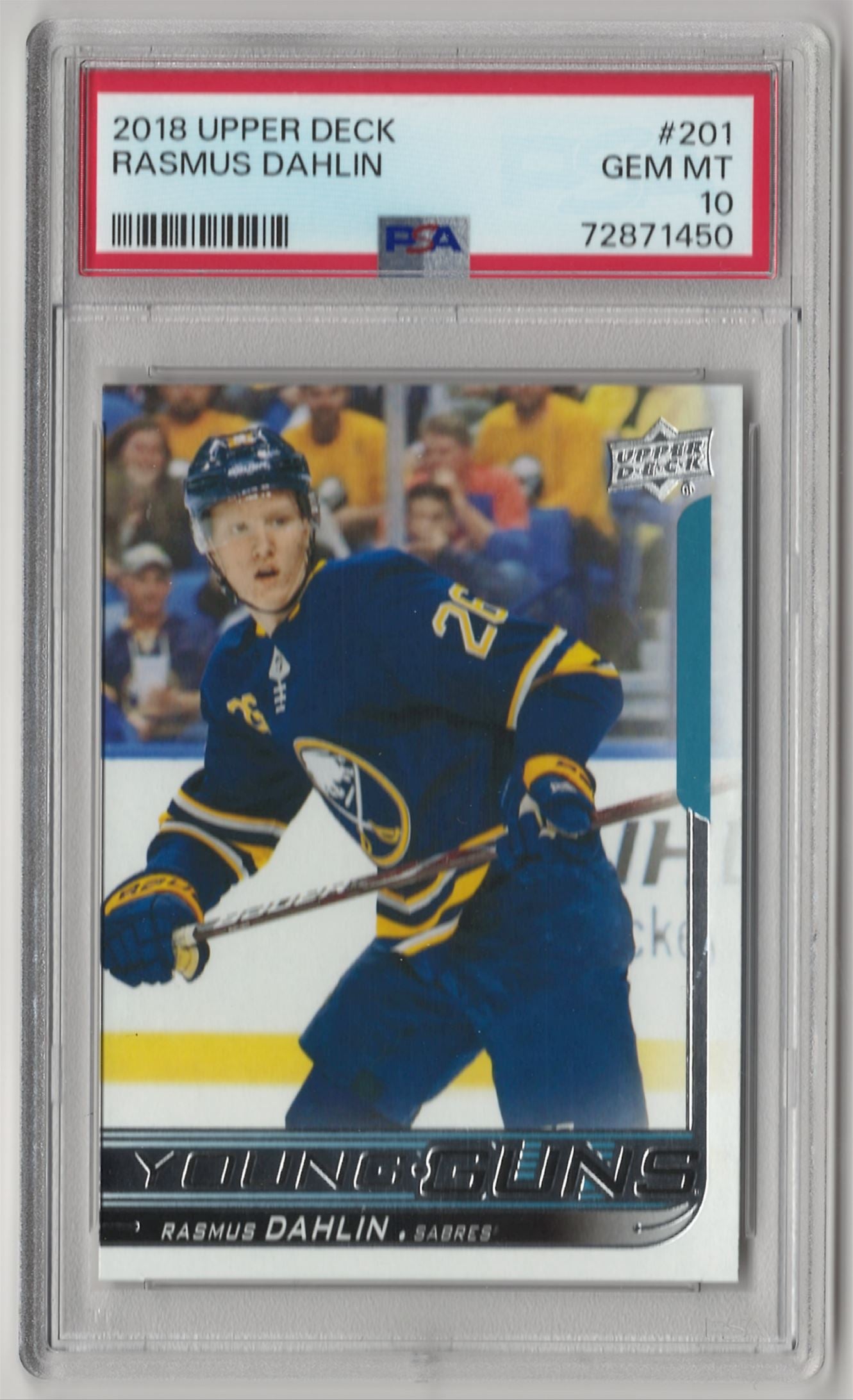 2018 Upper Deck Rasmus Dahlin Young Gun - PSA 10