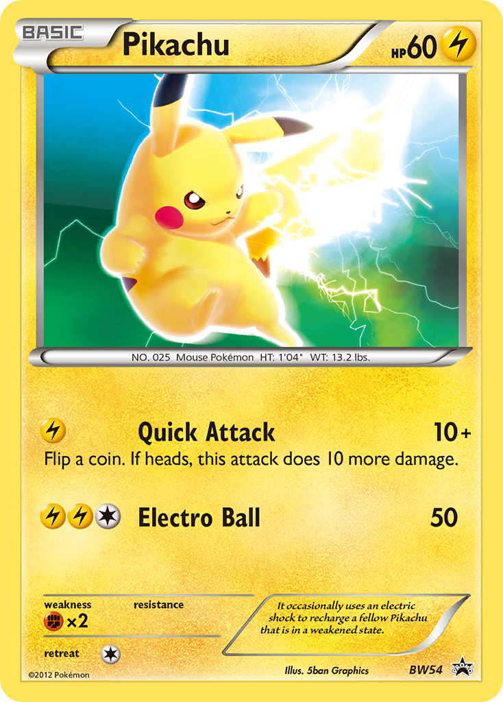 Pikachu - BW54 - BW Black Star Promos