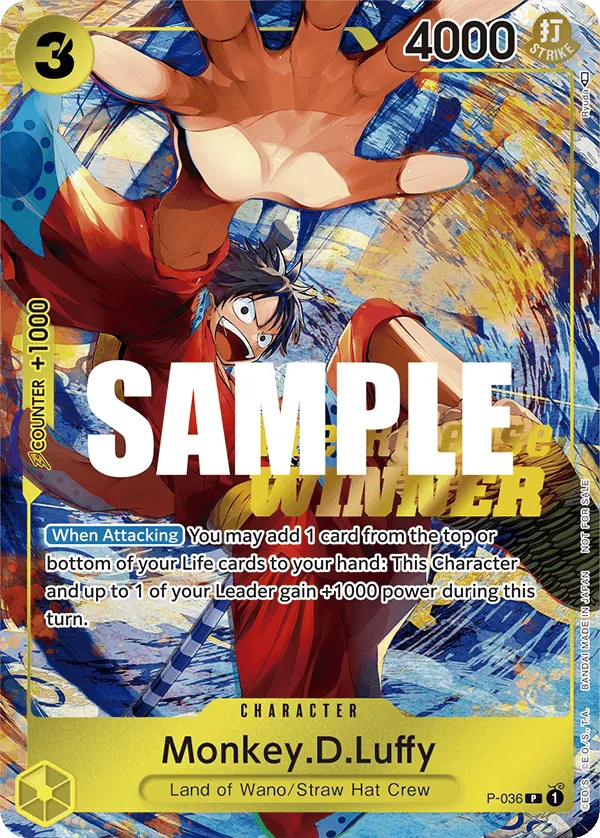 Monkey.D.Luffy - P-036 - Prize Cardsfa