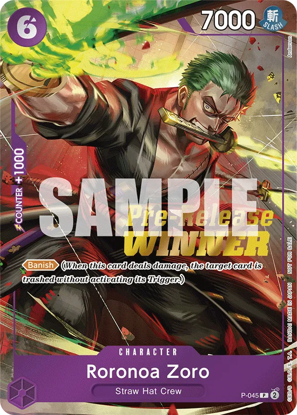 Roronoa Zoro - P-045 - Prize Cardsfa